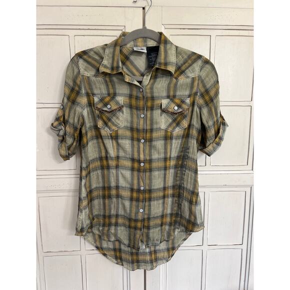 Harley Davidson size XS womens plaid button down shirt - Picture 1 of 5